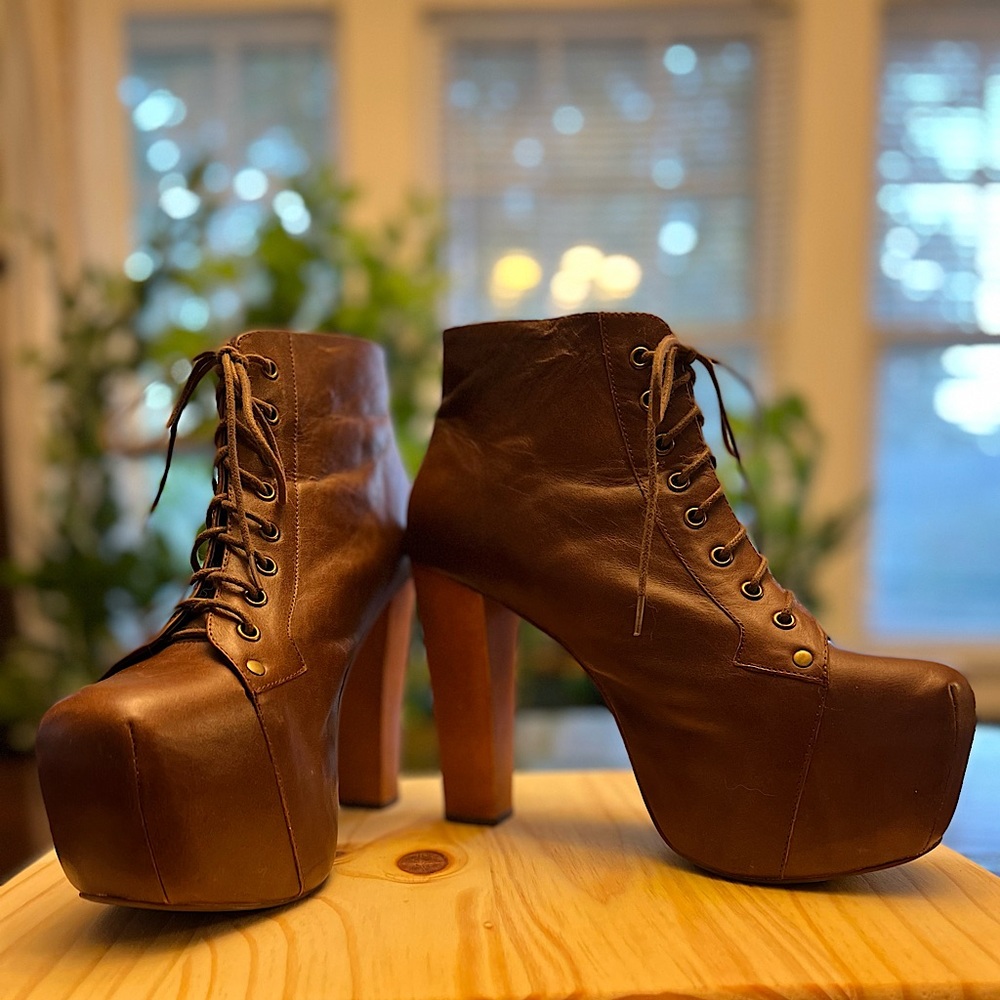 Jeffrey Campbell Lita Boots - tan leather